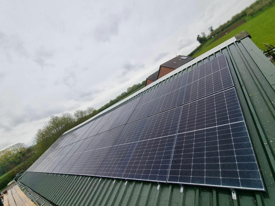 Solar Panel Installation on a Barn Roof